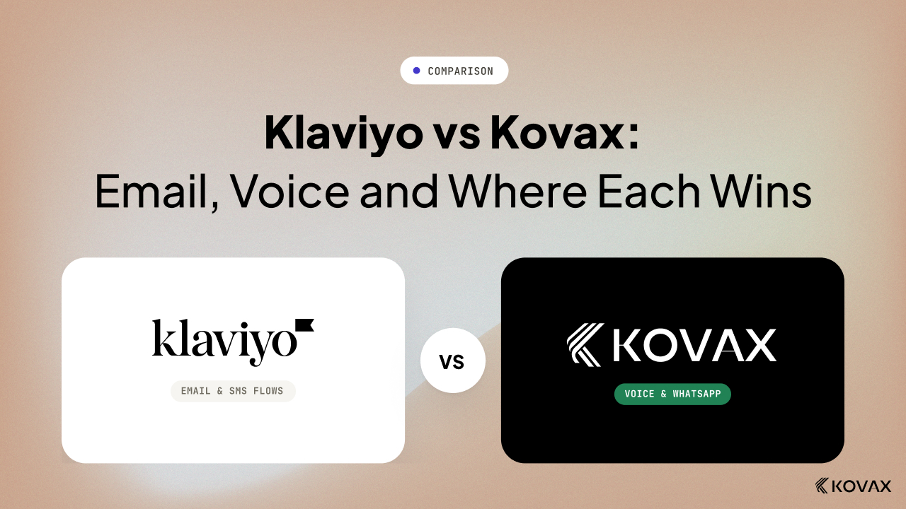 Klaviyo vs Kovax: Email Flows, Voice, and Where Each One Wins