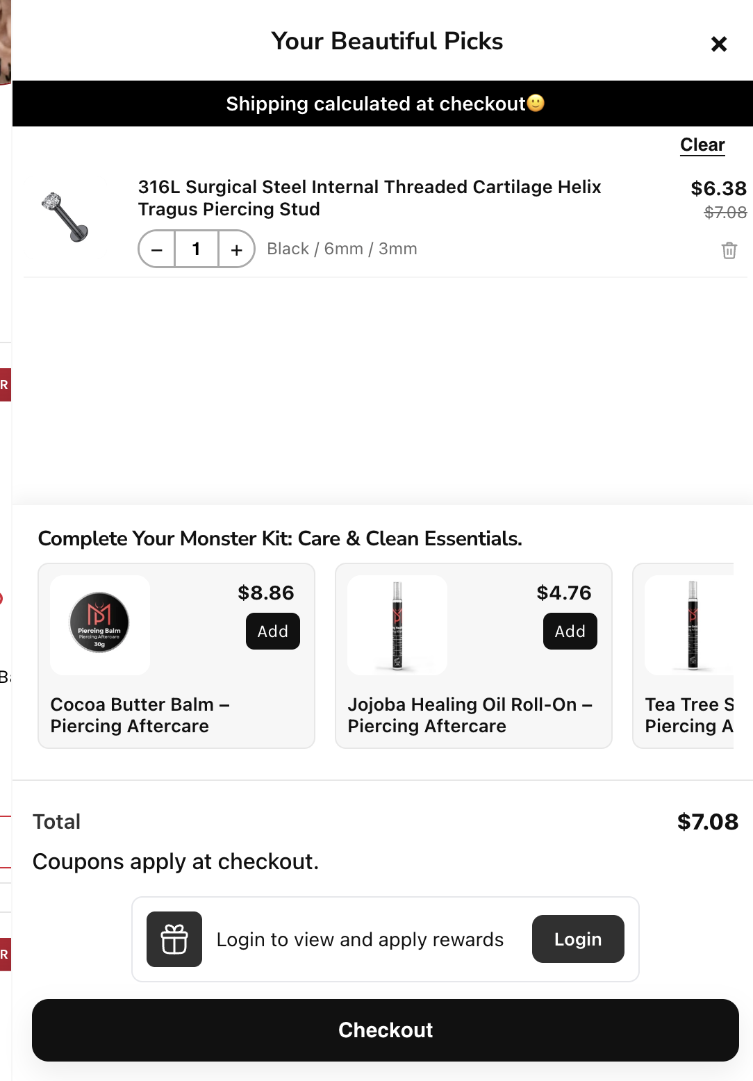 Before: original cart