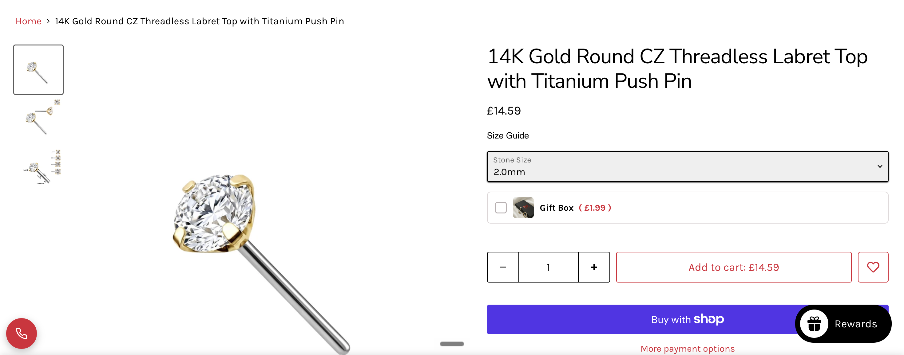 Before: original product page