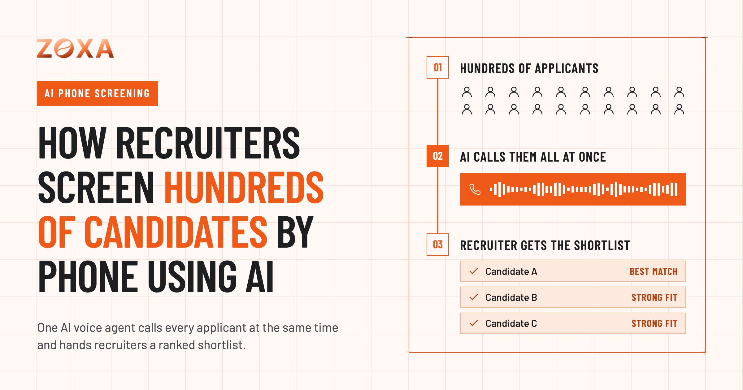 An AI voice agent screening job candidates by phone
